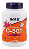 Now Supplements Vitamin C-500 Cherry Chewable, 100 Tablets