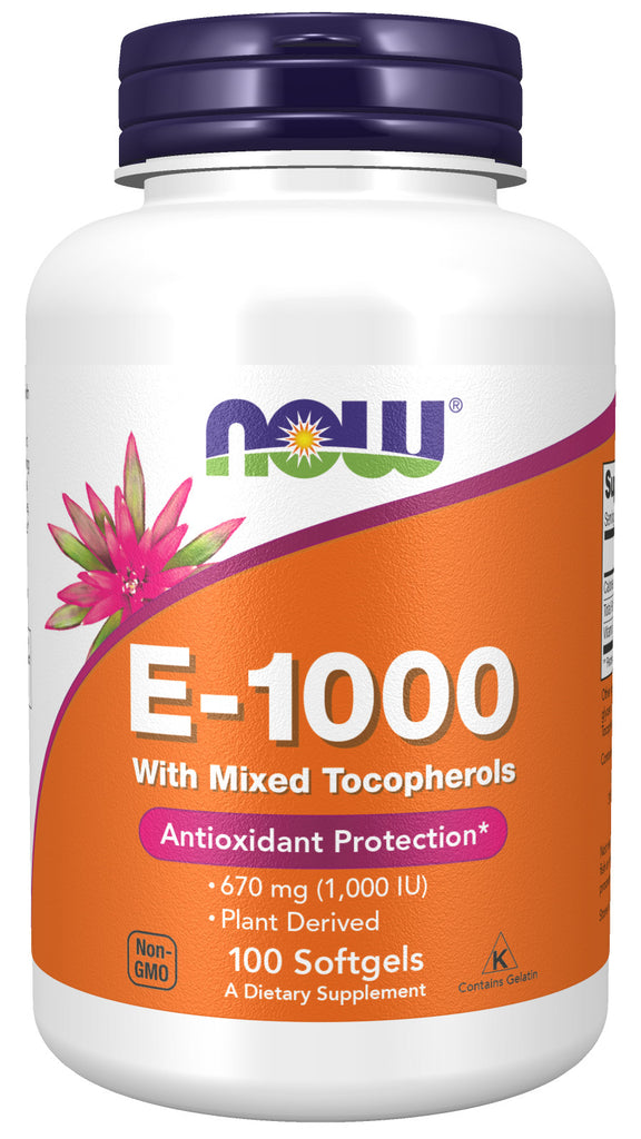 Now Supplements Vitamin E-1000 IU Mixed Tocopherols, 100 Softgels